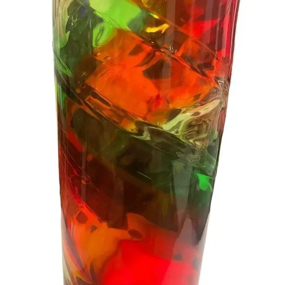 WOW Hand Blown Art Glass Vase Vibrate Red and Green It’s A Beauty